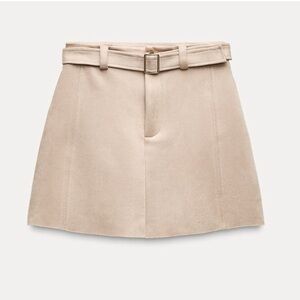 Zara Beige Mini Skirt with Belt